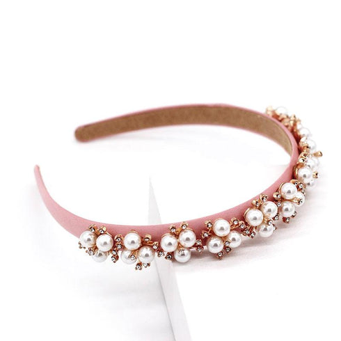 Serre-tête à ornements floraux en perles et strass Sienna